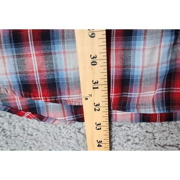 2x VTG Ely Plains BIG MAN Plaid Pearl Snap Short Sleeve Western Shirt Size 2X - Picture 10 of 16